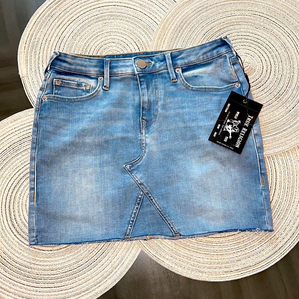 NWT True Religion Cut Off Mini Skirt Size 27
